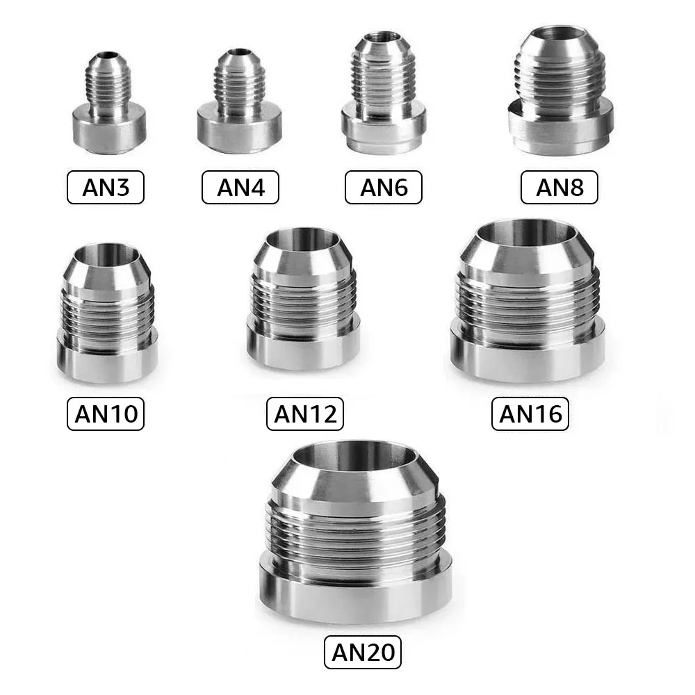 New Aluminum Alloy Straight External Thread Welding Joint, Hose Welding Joint AN3 AN4 AN6 AN8 AN10 AN12 AN16 AN20