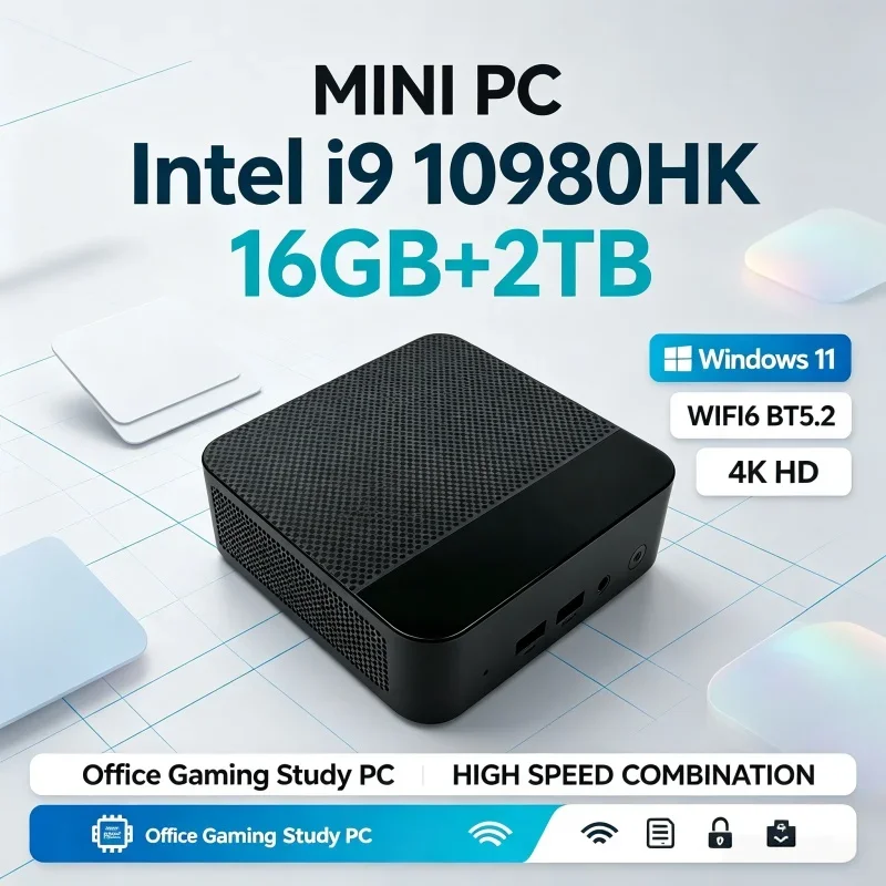 Powerful Mini Desktop Computer Intel Core I9‑10980HK Windows 11 16GB RAM 1TB‑2TB SSD WiFi6 BT5.2 4K Ultra‑Compact Gaming Mini PC