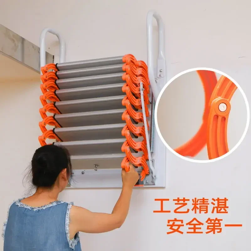 Customized: attic telescopic ladder, indoor and outdoor compartment ladder, wall-mounted staircase, electric, fully automatic