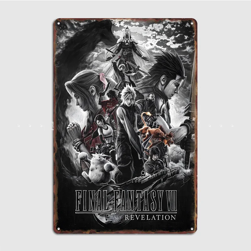 Final Fantasy VII Revelation Poster Metal Sign Custom Bar Room Decoration Bedroom Indoor Decor Home Wall Decor Posters