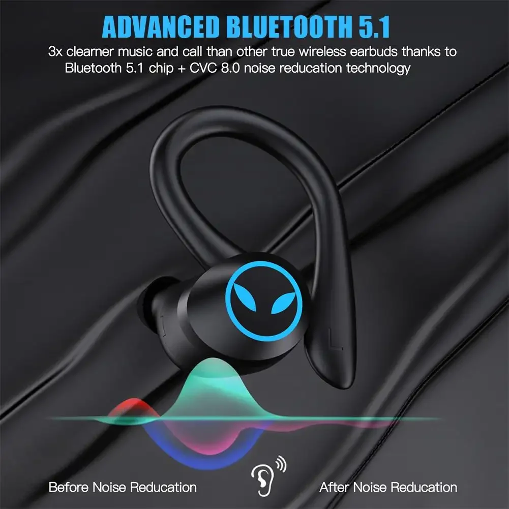 2024 Q23 Q25 PRO Sport Earhook Headphones HD Voice LED Battery Built-in MIC for Running Gym Workouts New Earphones Design view 4