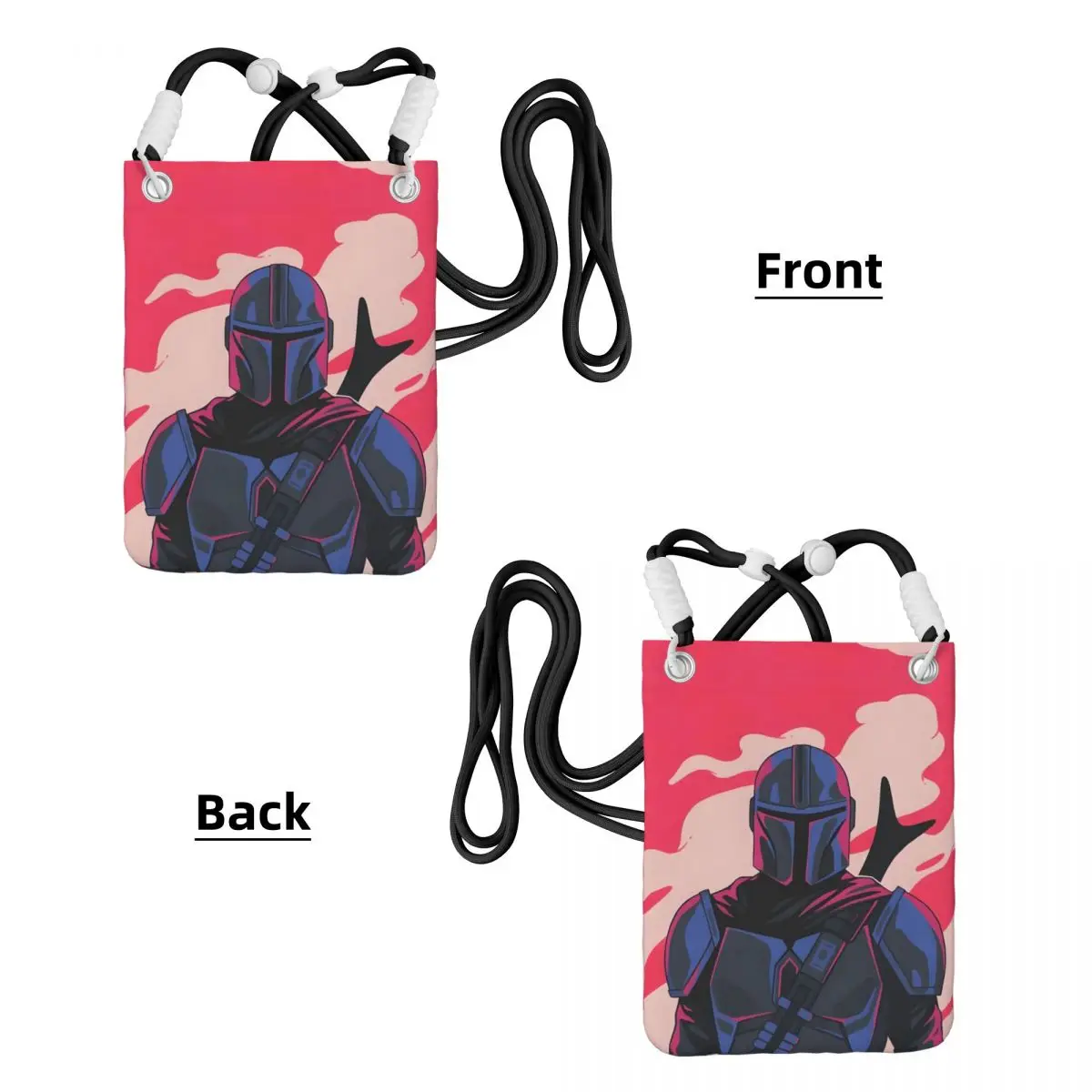 مخصص M-Mandalorian تحمل حقيبة الهاتف المحمول قطري الرجال النساء الفضاء التلفزيون حقيبة الهاتف المحمول المشي لمسافات طويلة الهاتف المال الحقيبة #2