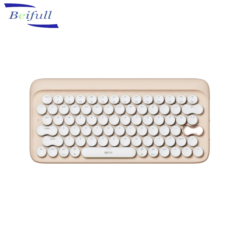 

Lofree Milk Tea Dot Wireless BT Keyboard Mechanical Simple Style LED Backlight For Women Office Game Typewriter