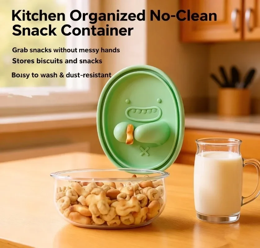 Food Grade Snack Organizer Storage Box Dustproof Moistureproof Hygienic No Touch Hand Easy Access Manual Crafted