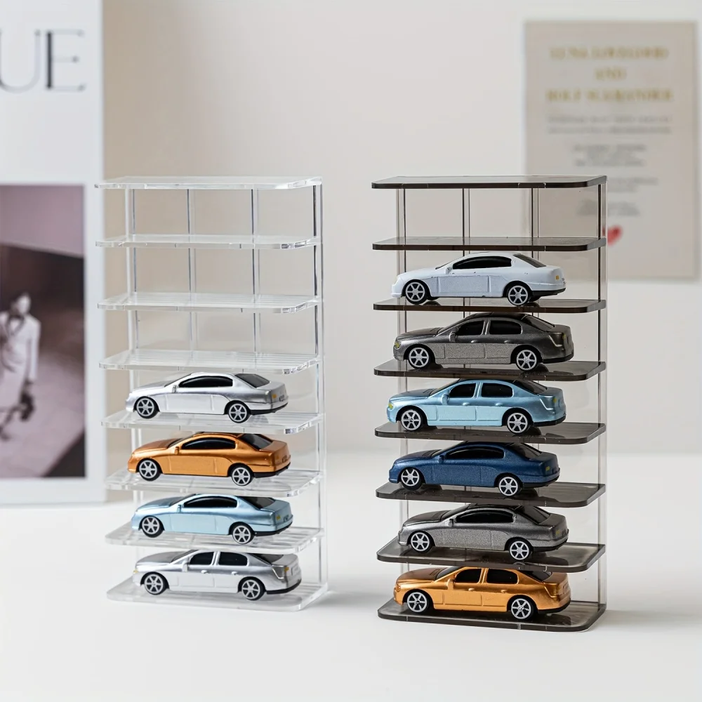 7-Schichtiger Mini-Automodell-Aufbewahrungsständer Acryl Mehrstöckiger Ausstellungsständer Kinderspielzeugauto Desktop-Organizer Vertikal Aufbewahrt – Detail 8