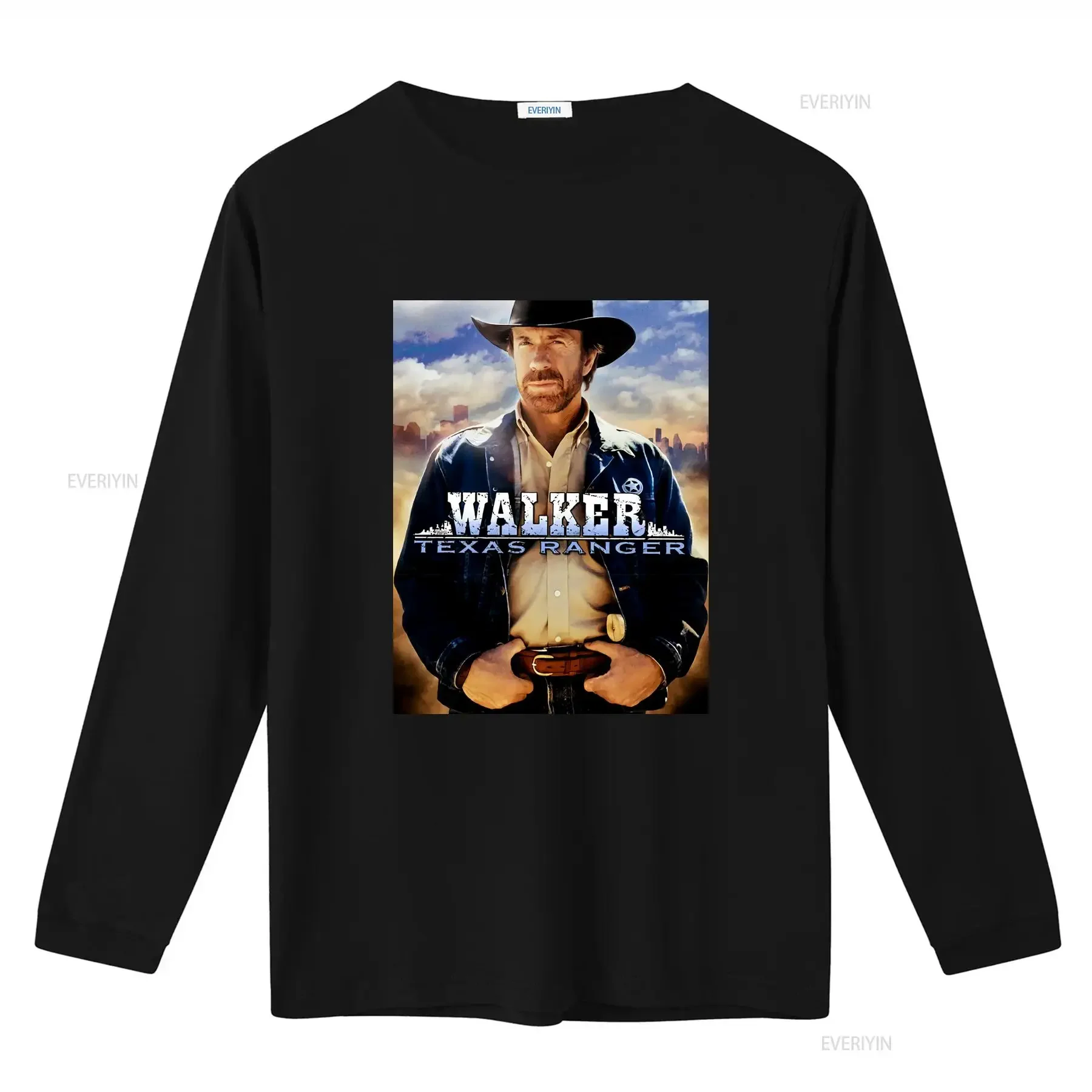 Walker Texas Ranger Chuck Norris T shirt Classic Print for Men vintage Washed streetwear fashion Unisex designer clothes
