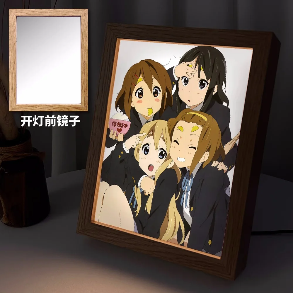 Anime K-ON！ Hirasawa Yui Akiyama Mio Tainaka Ritsu Lamp Ornaments Figure Desk Frame Mirror Cosplay 6575 Kids Collection Toy