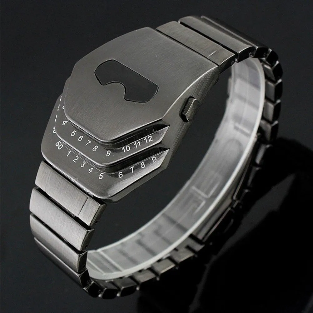 

Men Black Stainless LED Watch Snake Design Quartz Movement Daily Waterproof Cool Wristwatch for Men Women