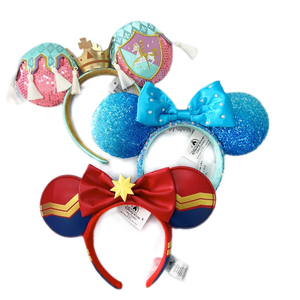 2024 Disney Minnie Ohren Stirnband Krone Bögen July Mickey Haarband Halloween Cosplay Plüsch Geschenk Plüsch Puppe Mädchen Party Haarband