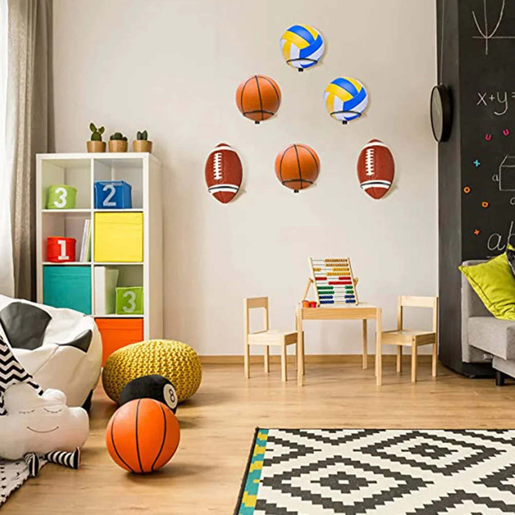 5 Pcs Basketball Storage Rack Sports Holder Hoop Wall Mounted Soccer Display Football