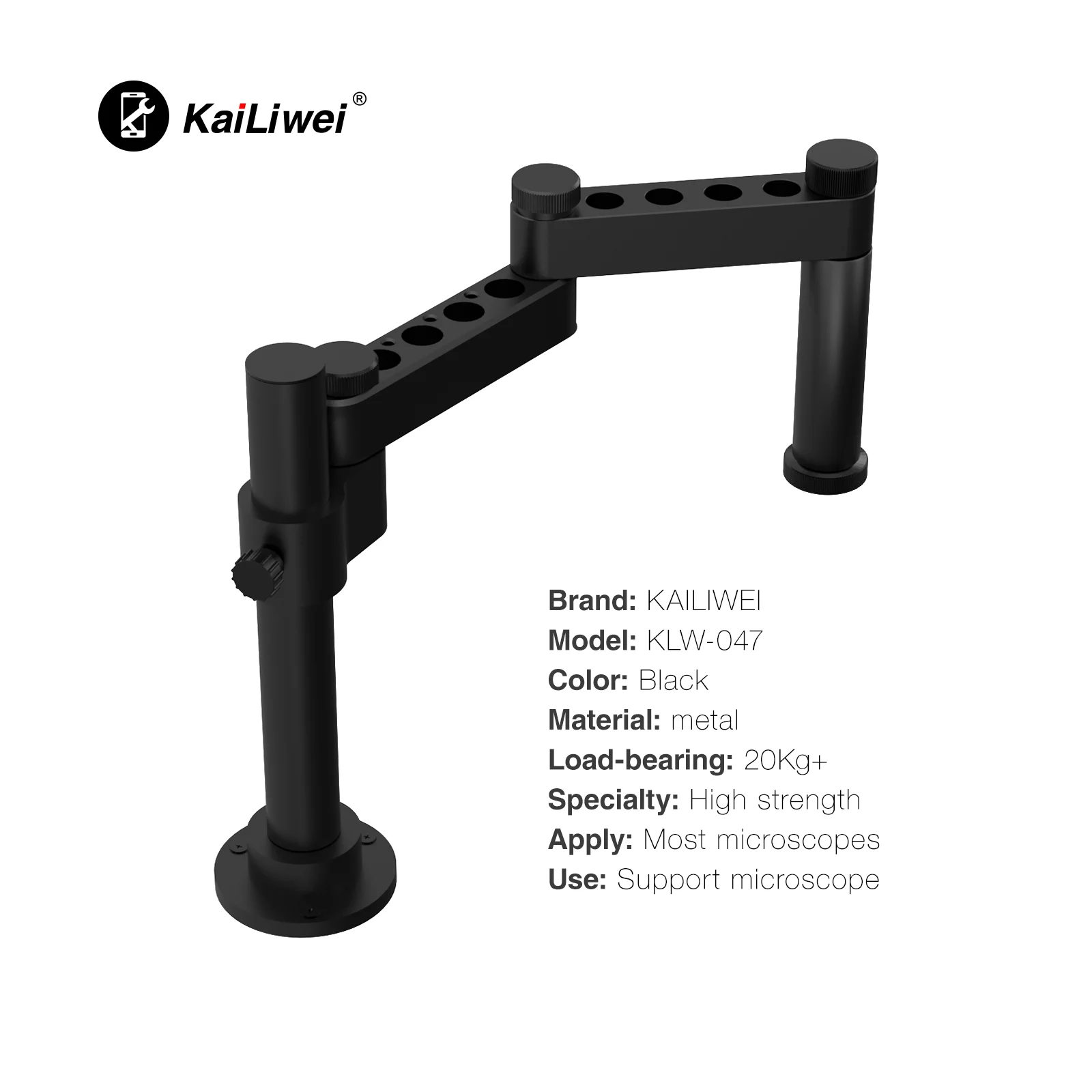 

Kailiwei047 Screwdriver Hole Position Convenient Placement Operation At Any, Microscope 360° Rotation Back Forth Rolling Bracket