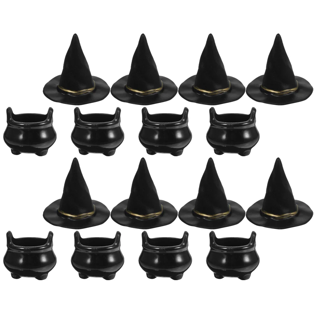 10/24Pcs Miniature Witch Cauldron Mini Cauldron Model Halloween Mini Kettles Witch Boiler Can DIY Ghost Festival Little Toy