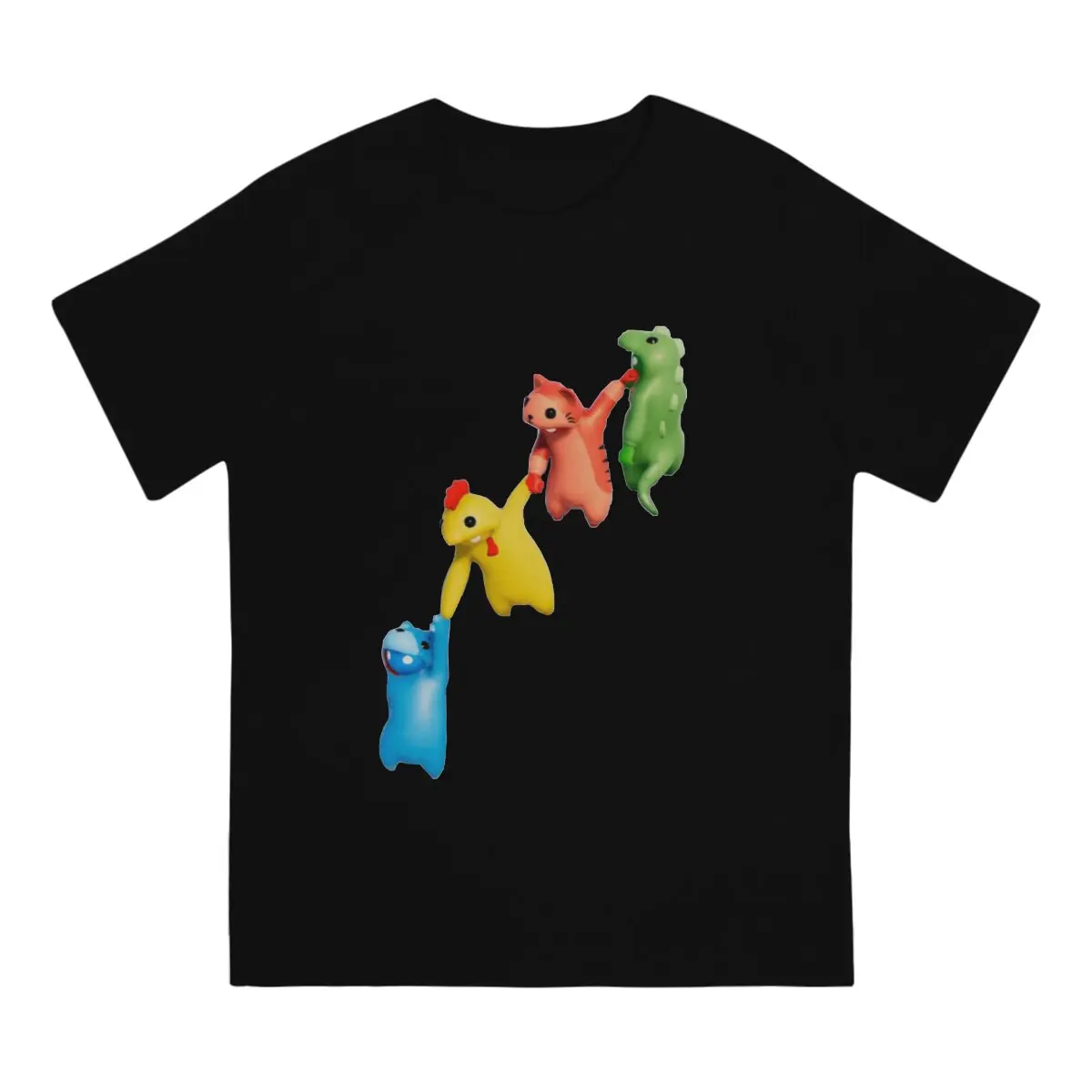 Sticker T Shirt Men's  Cotton Vintage T-Shirts Crewneck Gang Beasts Tee Shirt Short Sleeve Tops New Arrival