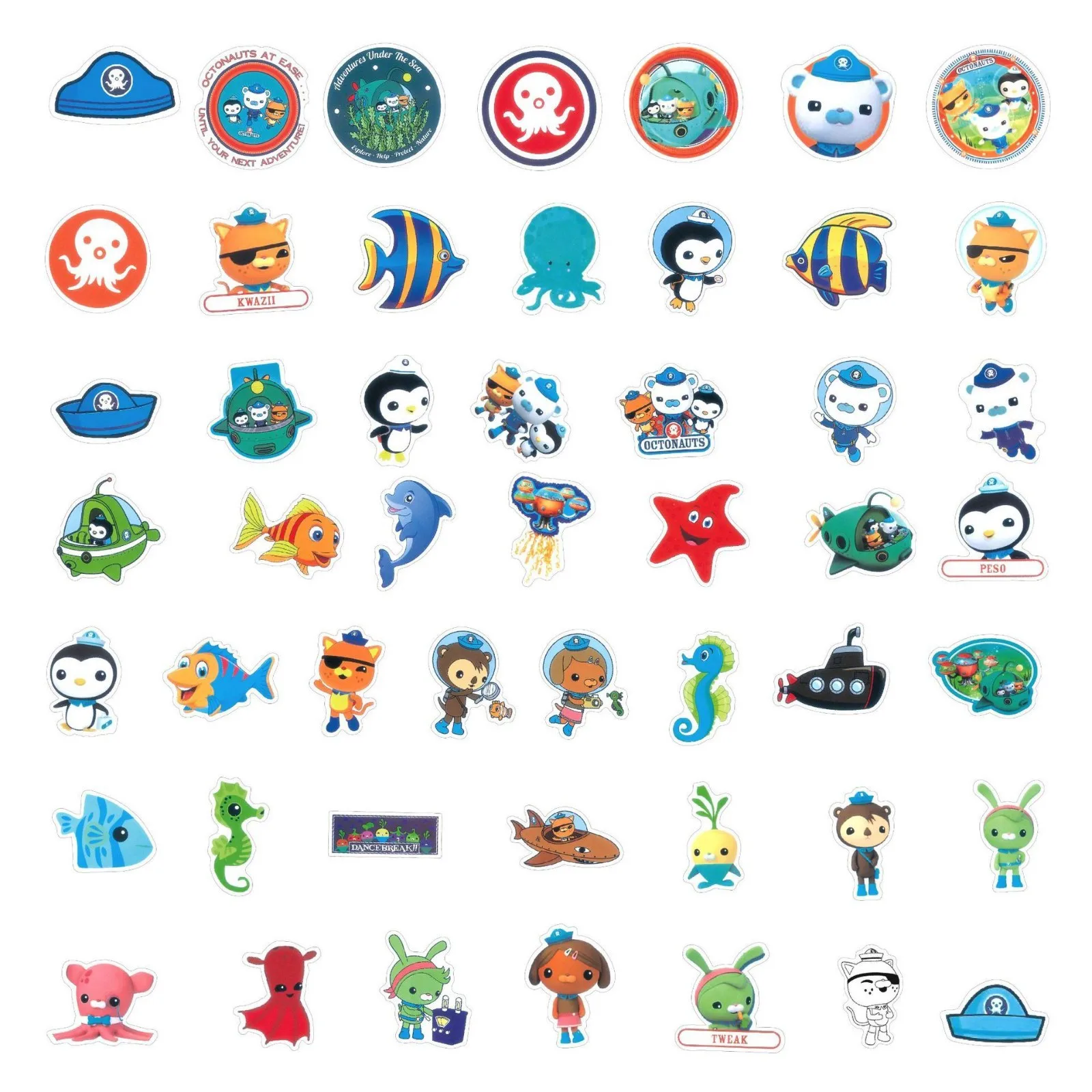 10/50PCS Cartoon Animation The Octonauts Stickers Funny Adventure Sticker Decals Kids Toy DIY Scrapbook Luggage Guitar Desk