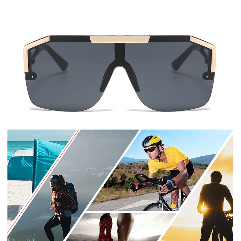 

Men Fashion Sunglasses Oversized Square Vintage Brand Design Sun Glasses Trendy Driving Outdoor Eyeware UV400 Sunglasses