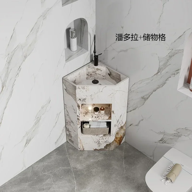 JJSlate Column Basin Washbasin Outdoor Small Apartment Triangular Diamond Balcony Integrated WashbasinAsmt52