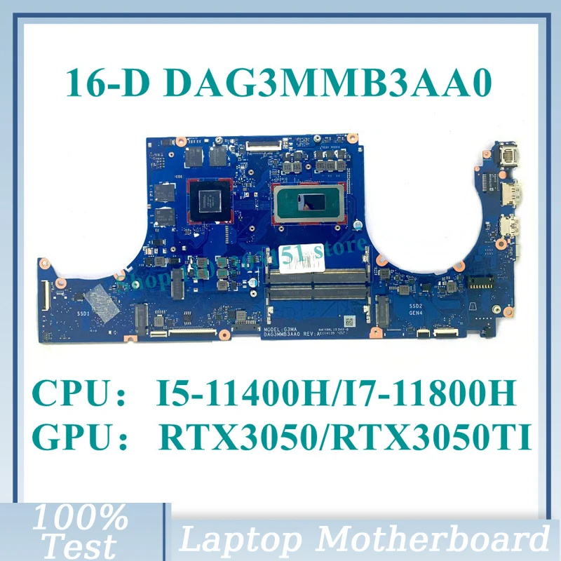 

M54827-001 с M54827-601/I7-11800H CPU DAG3MMB3AA0 для HP 16-D Материнская плата ноутбука RTX3050/RTX3050TI 100% протестирована хорошо