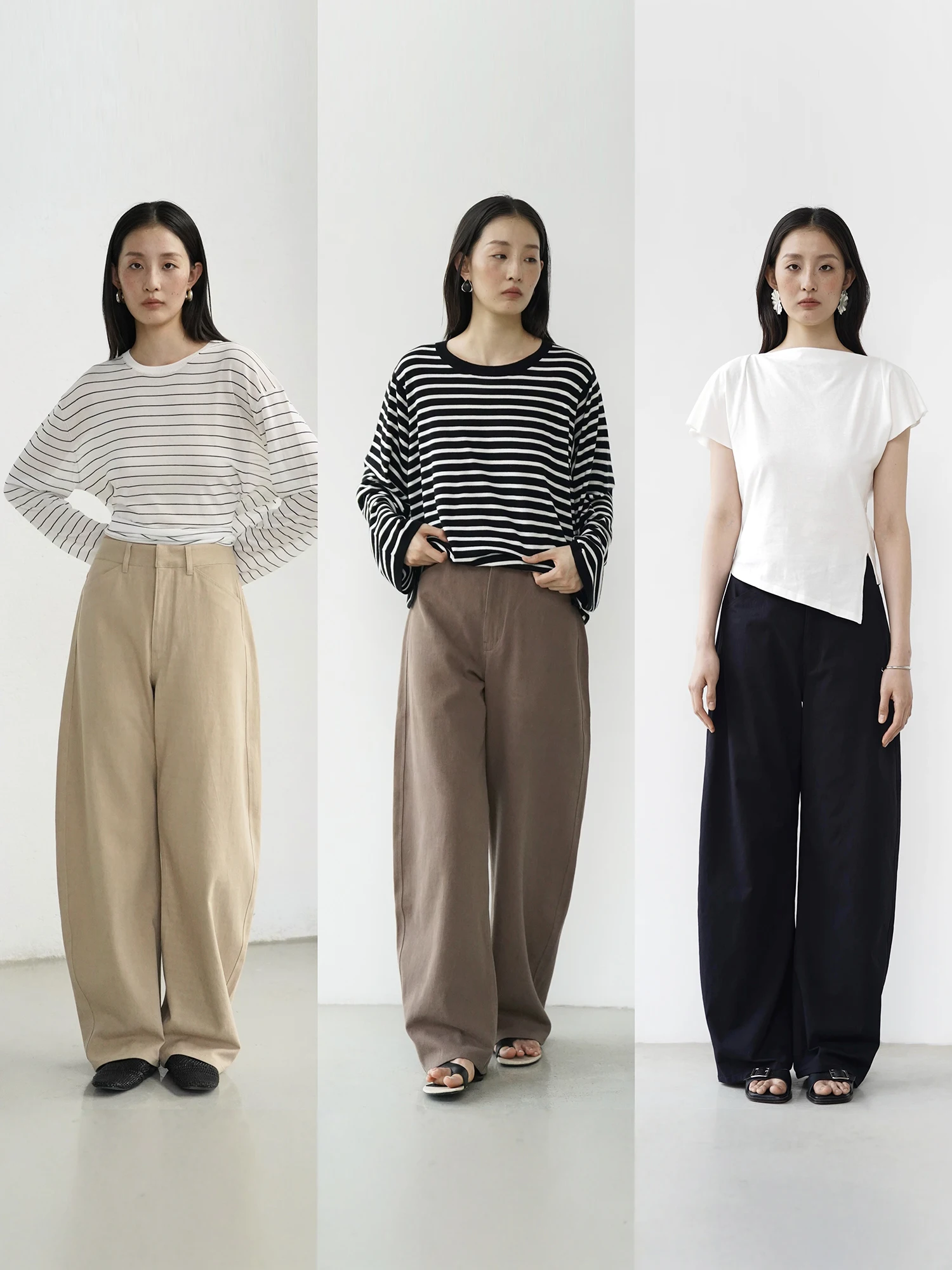 

Lesatins High Waist Loose Fit Cotton Linen Blend Jeans Extended Leg Arcuate Pants French Sle Ladies Faion Autumn 2025