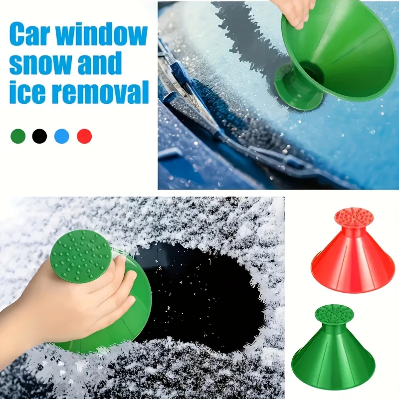 Ice Snow Shovel Winter Car Snow Remover with Conical Tip & Ergonomic Handle Portable Window Cleaner Tool