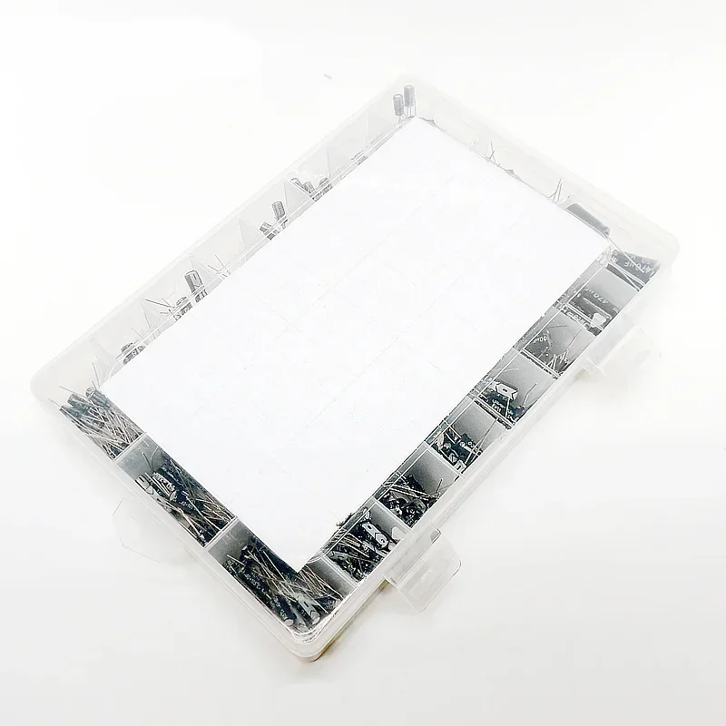 500Pcs/lot 0.1UF-1000UF 24Values Aluminum Electrolytic Capacitors 16-50V mix Electrolytic capacitor Assorted kit and storage box