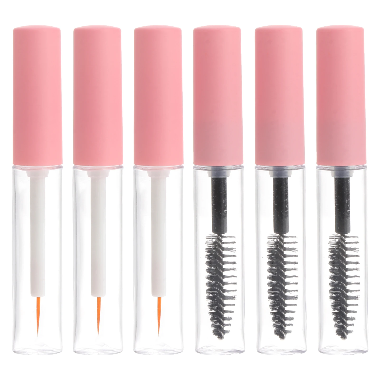 6 ชิ้นมาสคาร่าหลอดอายไลเนอร์ลิปกลอสและคิ้วหลอดมินิใสเปล่าการเติมขนตา
