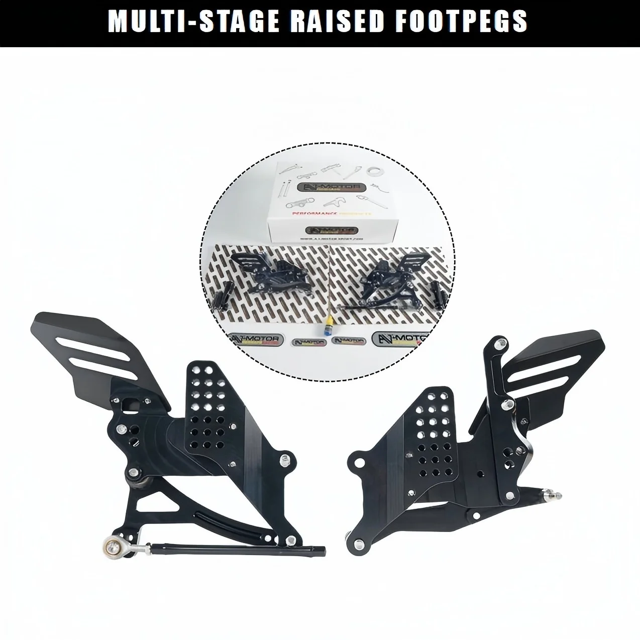 

Motorcycle Adjustable Raised Footpegs for Yamaha YZF-R3 2019-2025 | Anti-Slip Surface