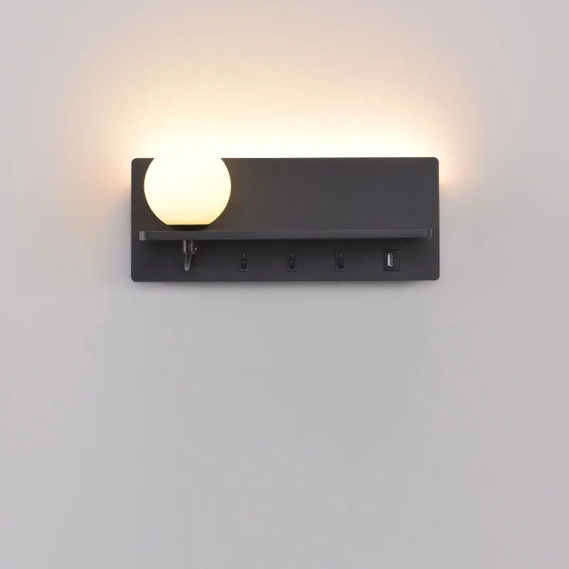LED Wall Lights Indoor Mobile Phone Charging USB Wall Lamps With Switch Bedroom Bedside Reading Light Living Room Decor Lighting