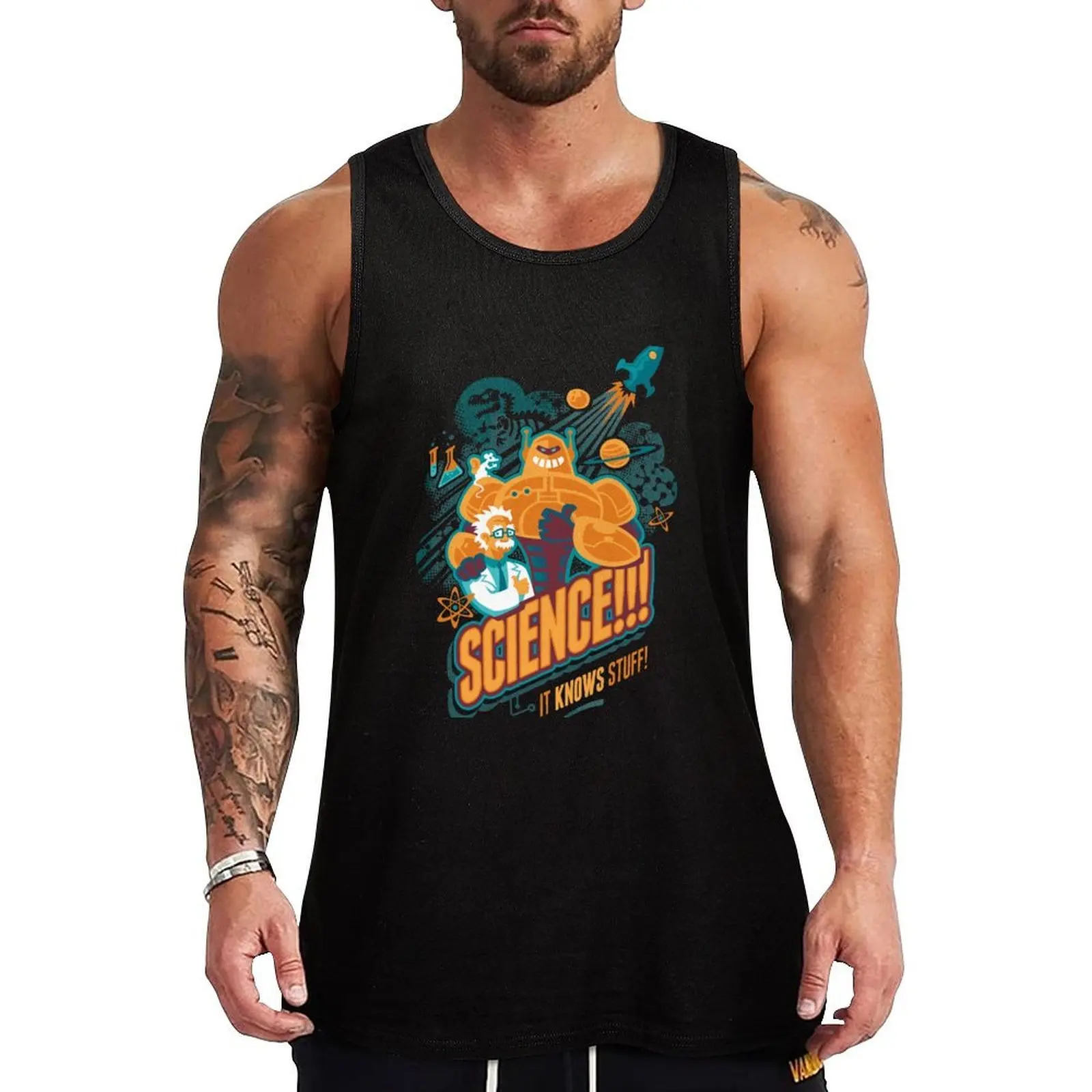 Science!!! It Knows Stuff! (blue) Tank Top Urban Street Tank Top Casual Sleeveless Shirt