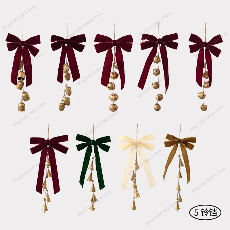 For Christmas decoration bells bows pendants Christmas tree decoration pendants Holiday window dressing