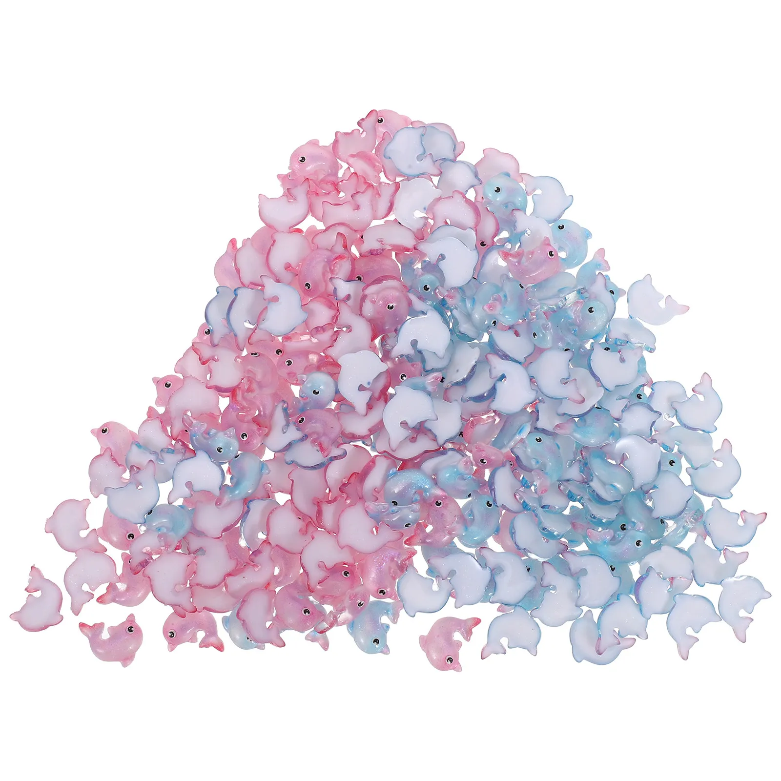 200Pcs Mini Resin Ocean Animals Tiny Dolphin Decorations Miniature Marine Figures Fairy Garden Dollhouse Micro Landscape