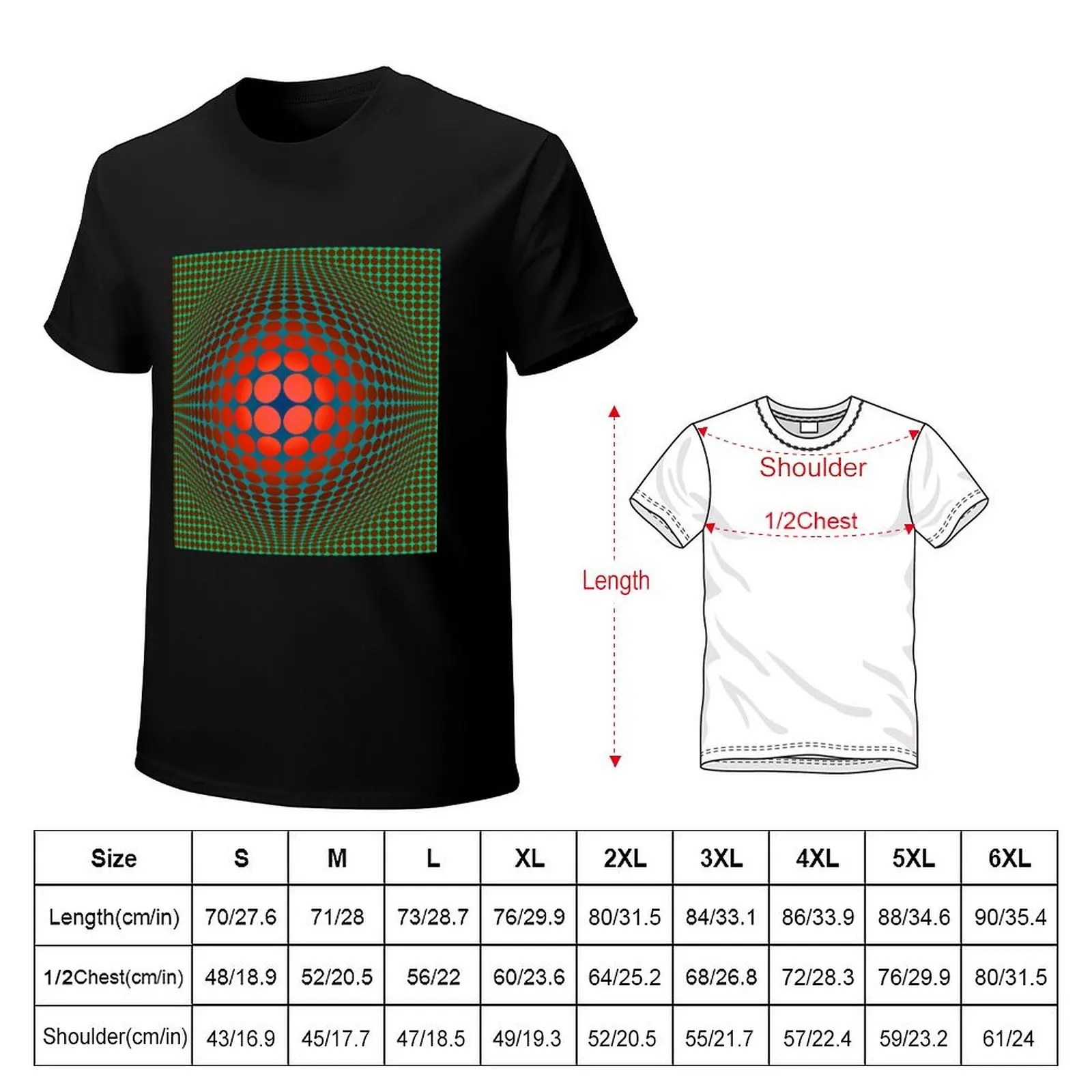 Copy of Victor Vasarely Homage 20 T-Shirt Simple Line Art Print Tee