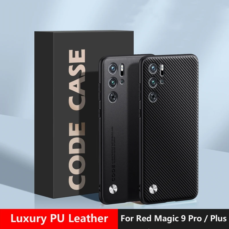 For Nubia Red Magic 9S Pro Case Luxury PU Leather Cover For RedMagic 9 Pro Plus Silicone Camera Protection Silicone Shell Bumper