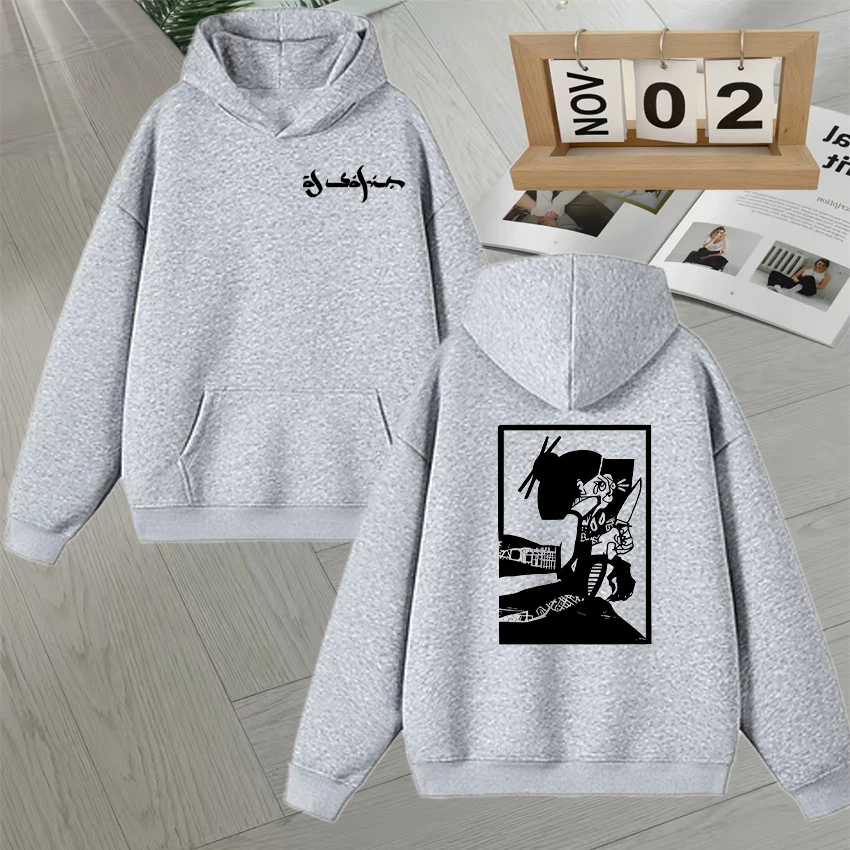 Al Safir 2025 Pop Graphic Harajuku Double Sided Print Y2k Hip Hop Sweatshirt Loose Men Women Long sleeve Hoodie Unisex Pullovers