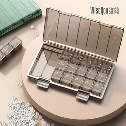 Portable Weekly 7 Days Pill Case Colorful Design Stackable 3/4 Times a Day Medicine Storage Dispenser/Plastic Pill Organizer Box