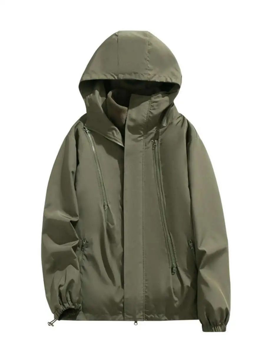 

Loose Fit Men's Pure Color Casual Fce Jaet Autumn Winter New Sle Comfortable Breathable Outerwear for ly