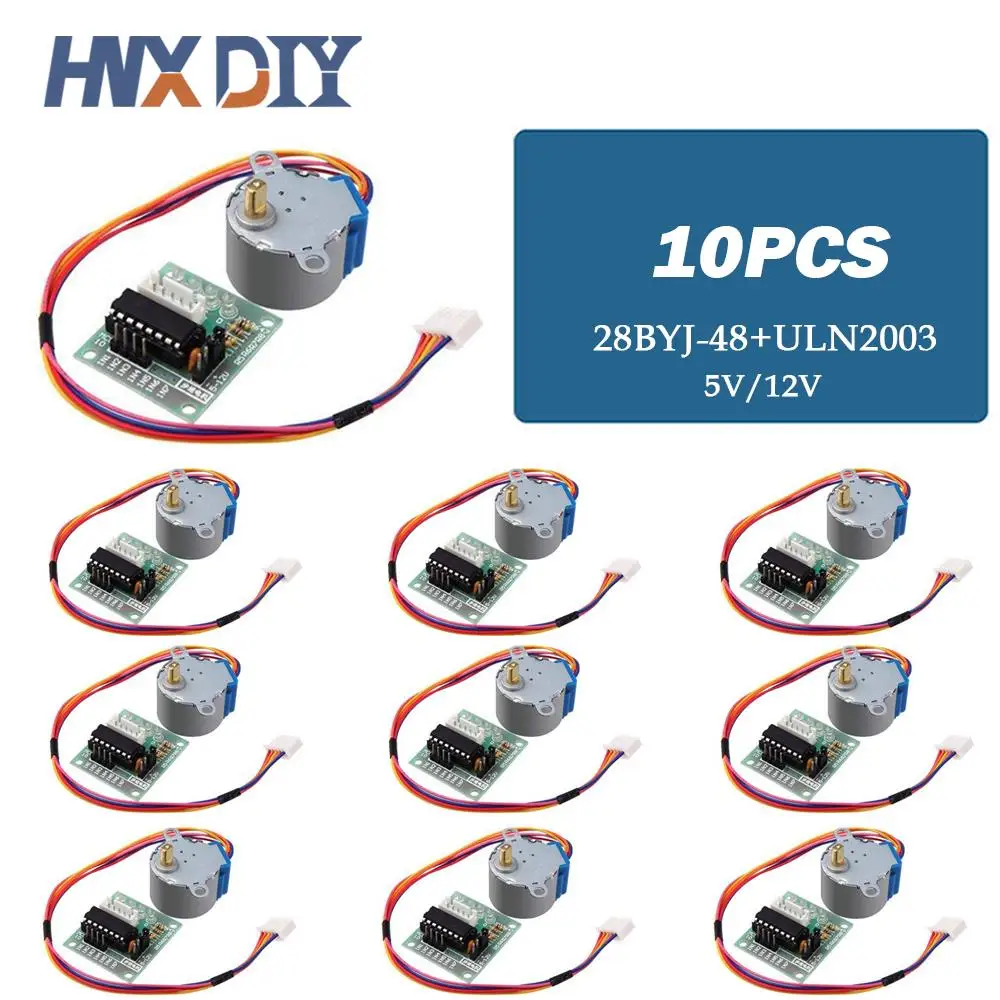 5/10sets DC 5V 12V 28BYJ-48 Stepper Motor Lead Reduction Step Gear Stepper Motor 4 Phase With ULN2003 driver board for Arduino