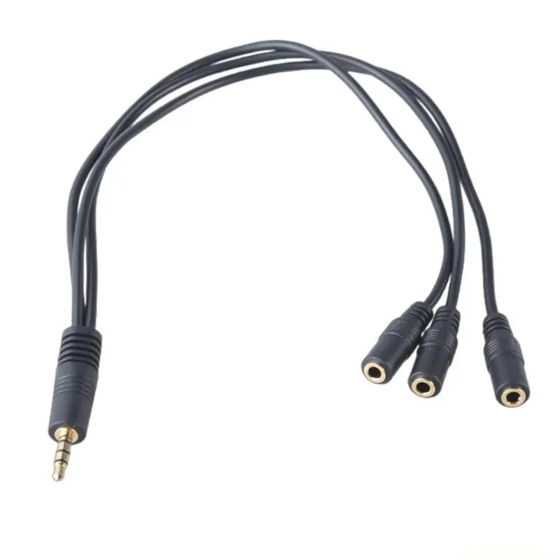 E56B Stereo AUX Cord 3.5mm Male to Female Connectors AUX Cable 4-section Converters Splitter Line 30cm Long 1 to 3/4/5/6