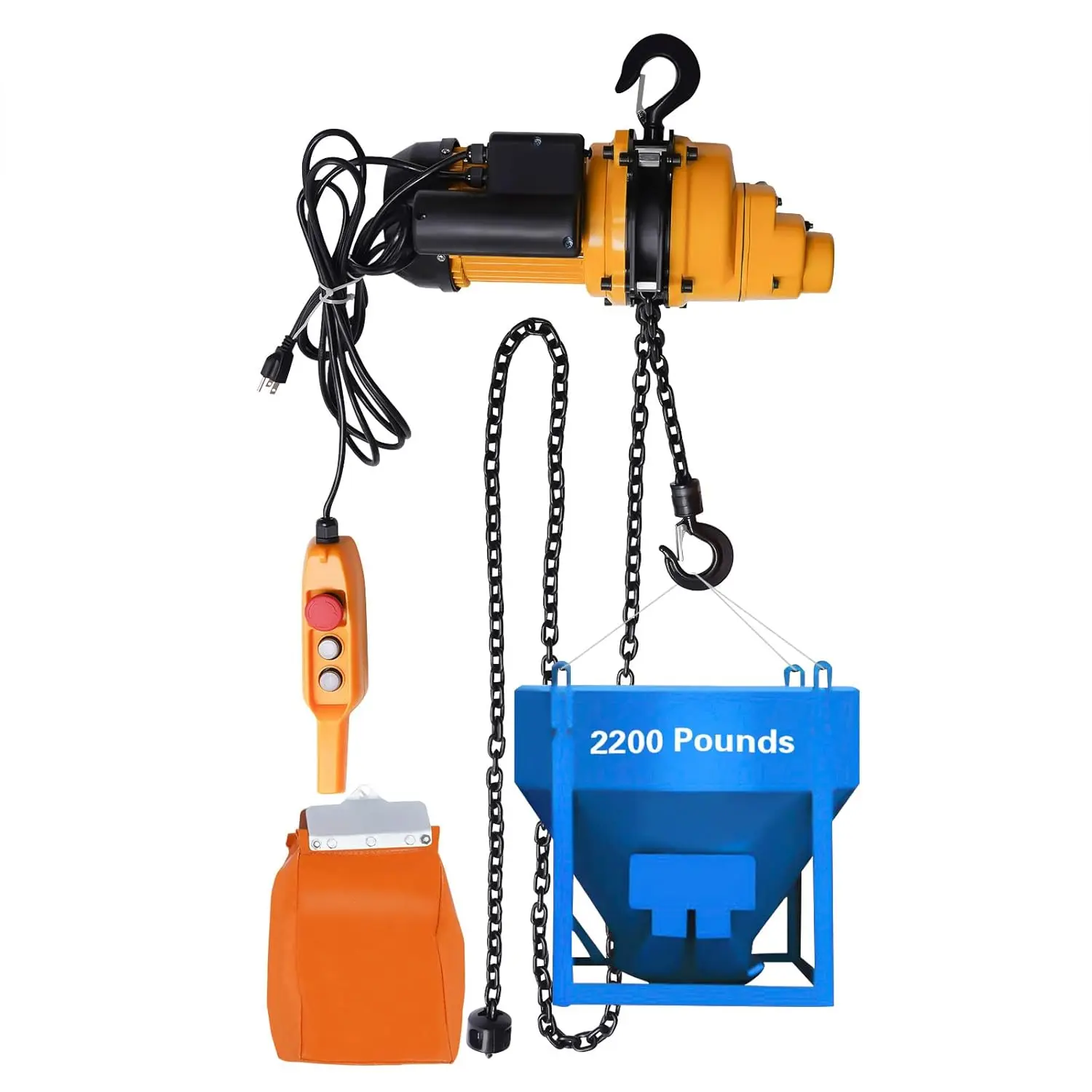 Electric Chain Hoist 2200Lbs Garage Door Jackshaft Chain Hoist, 110V 13 Ft Lifting Single Phase Crane Hoist For Factories,