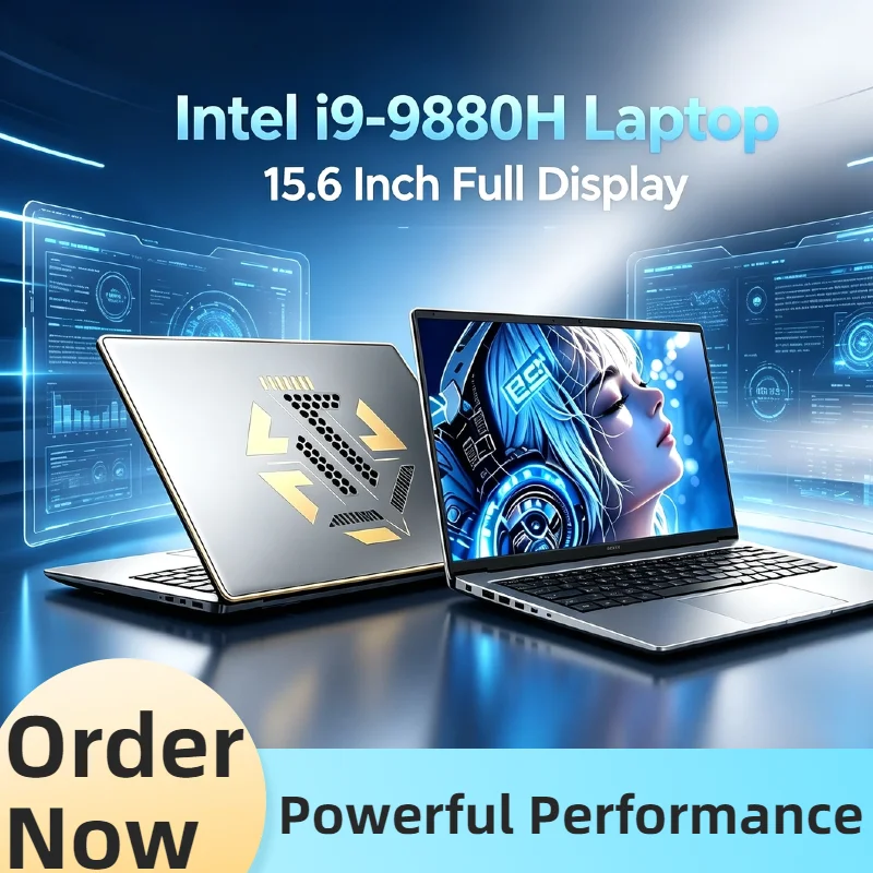 Core i9‑9880H Notebook PC 15.6 Inch Ultra Slim Business Laptop 32GB RAM 2TB SSD Windows Computer For Home Office Games