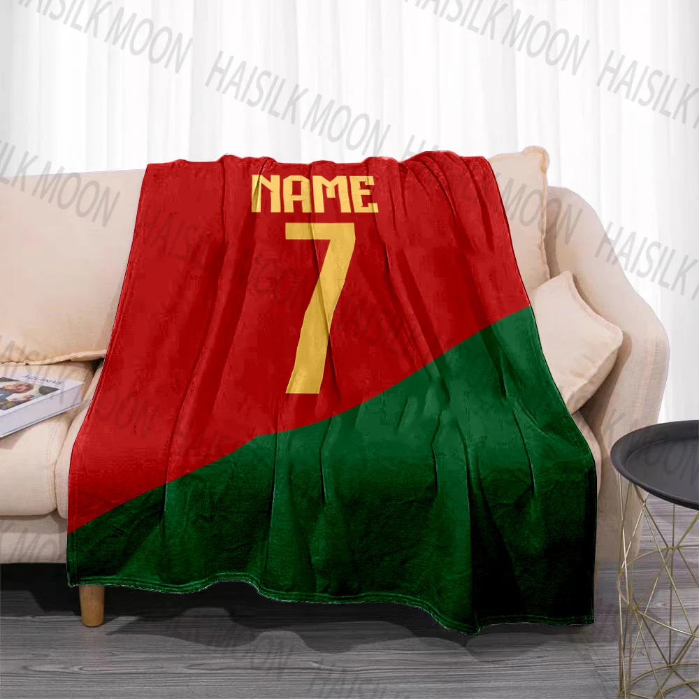 Custom Name Blanket Football Jersey Print, for Sofa, Bed, Travel, Camping, Living Room, Office, Chair and Bed Soft Warm for Gift