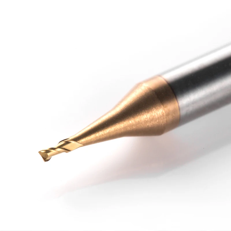 1pcs 2flute HRC60 coating solid carbide end mill 0.2 0.3 0.4 0.5 0.6 0.9 micro flat end milling cutter for CNC deep processing