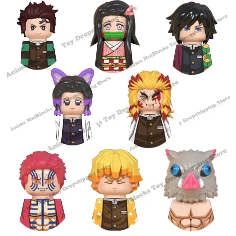 WM6116 Demon Slayer Japanese Anime Samurai Tanjirou Nezuko Kyoujurou Giyuu mini bricks action toy figures Blocks birthday gifts