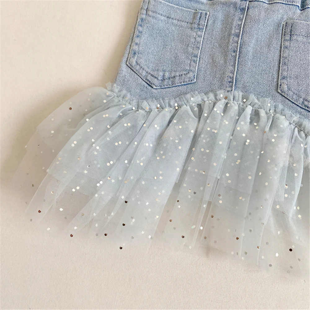 Summer Girls Skirts Casual Kids Denim Skirt Baby Clothing Ruffles Pockets Kids Girls Jean Skirts Toddler Girls Clothes