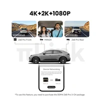 DDPAI 4K Dash Cam Z60 Pro HDR Support Front and Rear Interior Car Camera SONY STARVIS2 678 Sensor 5GHz Wi-Fi GPS ADAS 4G Car DVR 4