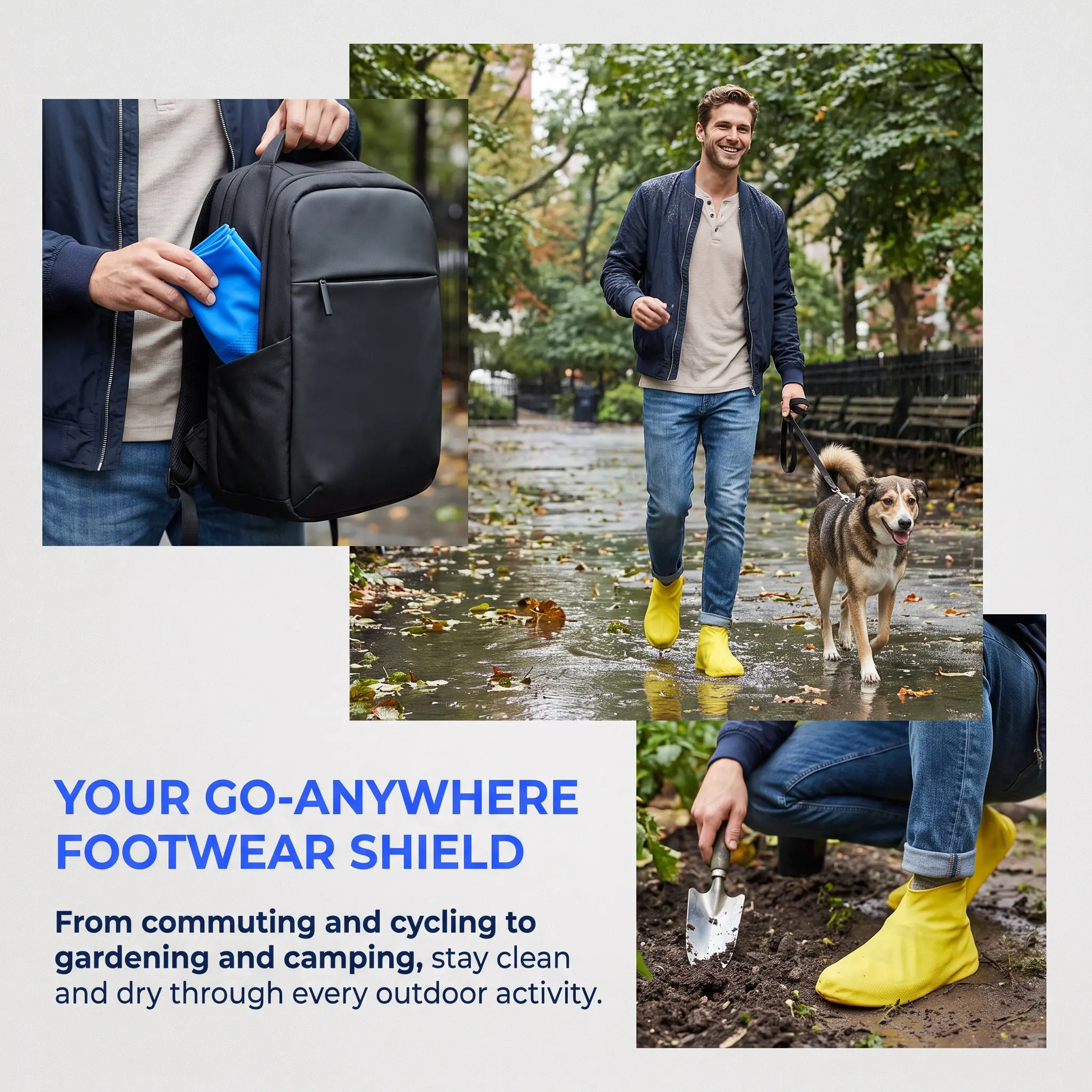 3 Pair Rain Shoe Protectors Cover Shoes Waterproof Overshoes for Men Sneaker Covers