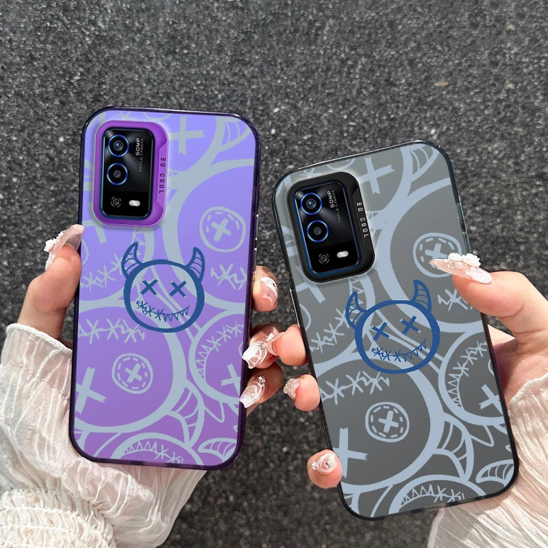 Luxury Laser Fasion Case for OPPO A1 A17 A37 A38 A55 A56 A58 A76 A78 A96 A98 RENO 8T 10 PRO Plus 4G 5G Cover Little Monsters