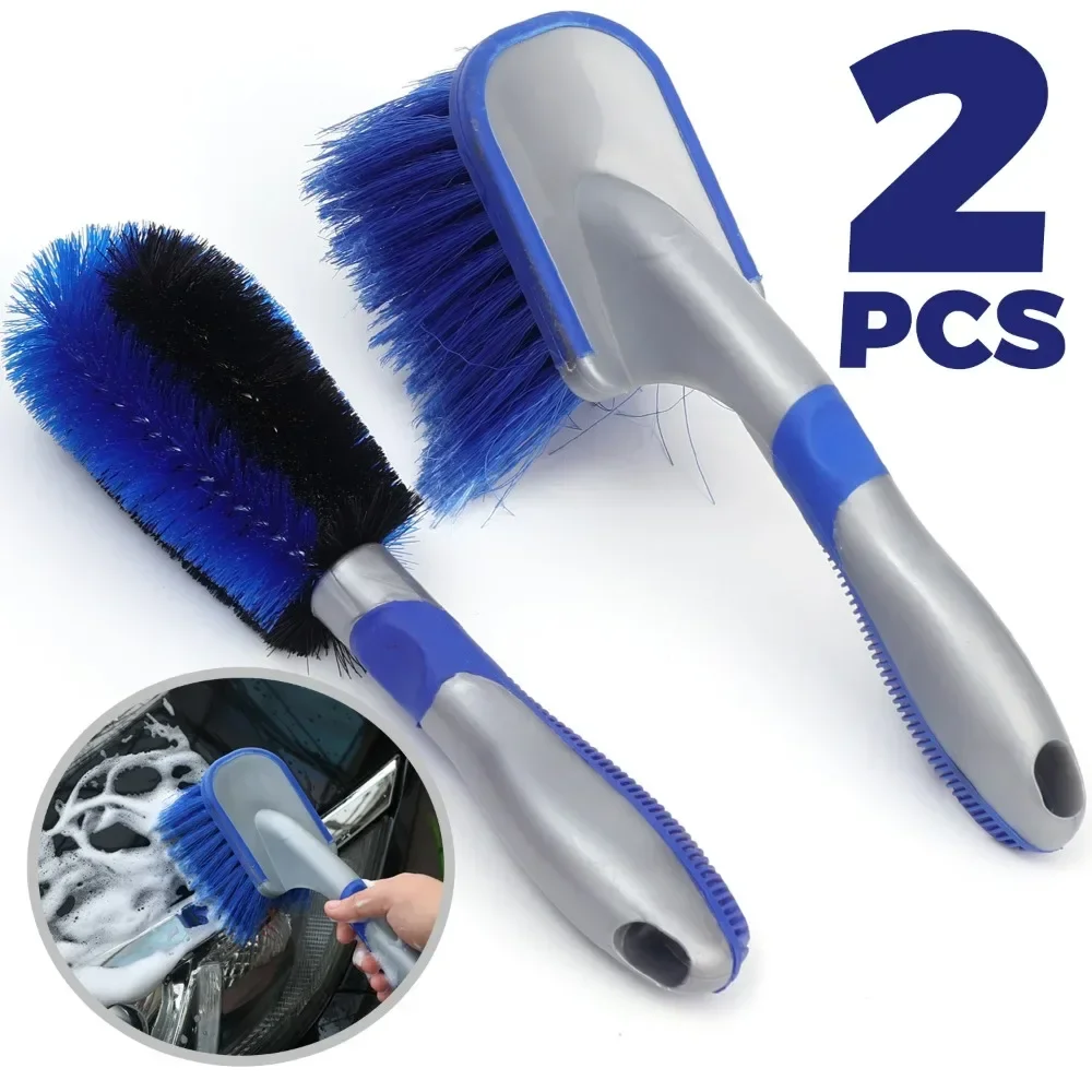 Car Wheel Hub Brush Short Handle Auto Motorcycle Bicycle Tyres Rim Detail Cleaning Brushes Portable Home Car Wash Accessories