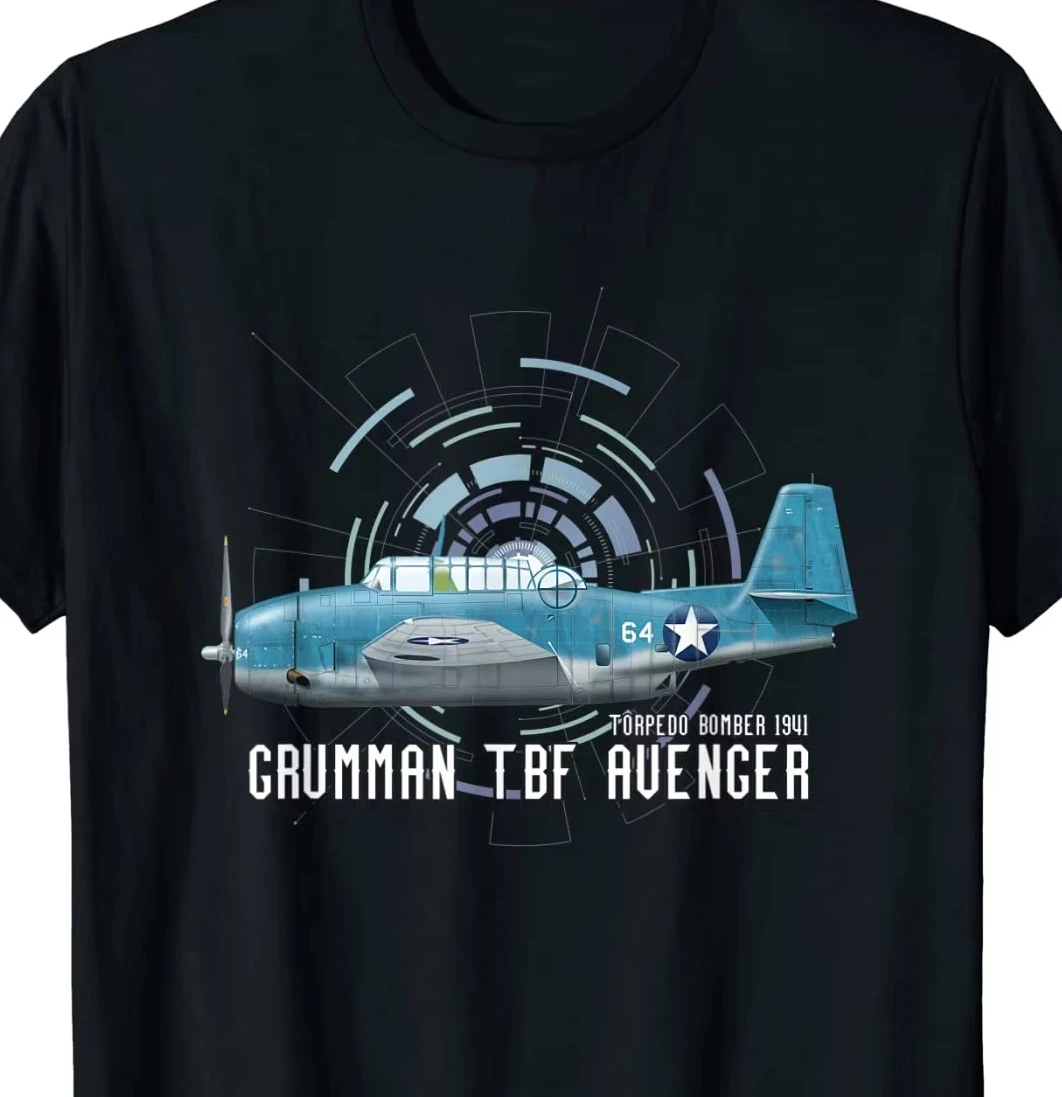 

Мужская футболка Grumman TBM-3 Avenger Military Warbird времен Второй мировой войны, короткие повседневные рубашки из 100% хлопка с круглым вырезом