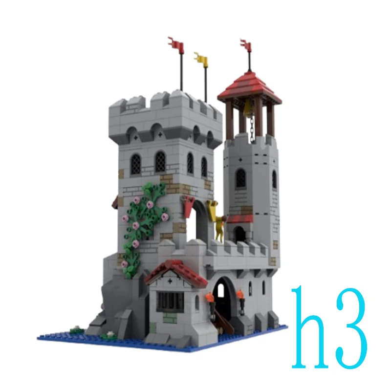 

Spot MOC-79749 1133 шт., средневековый рыцарский замок, рекламная башня, сборка мелких частиц, строительные блоки, образовательная игрушечная модель, орнамент