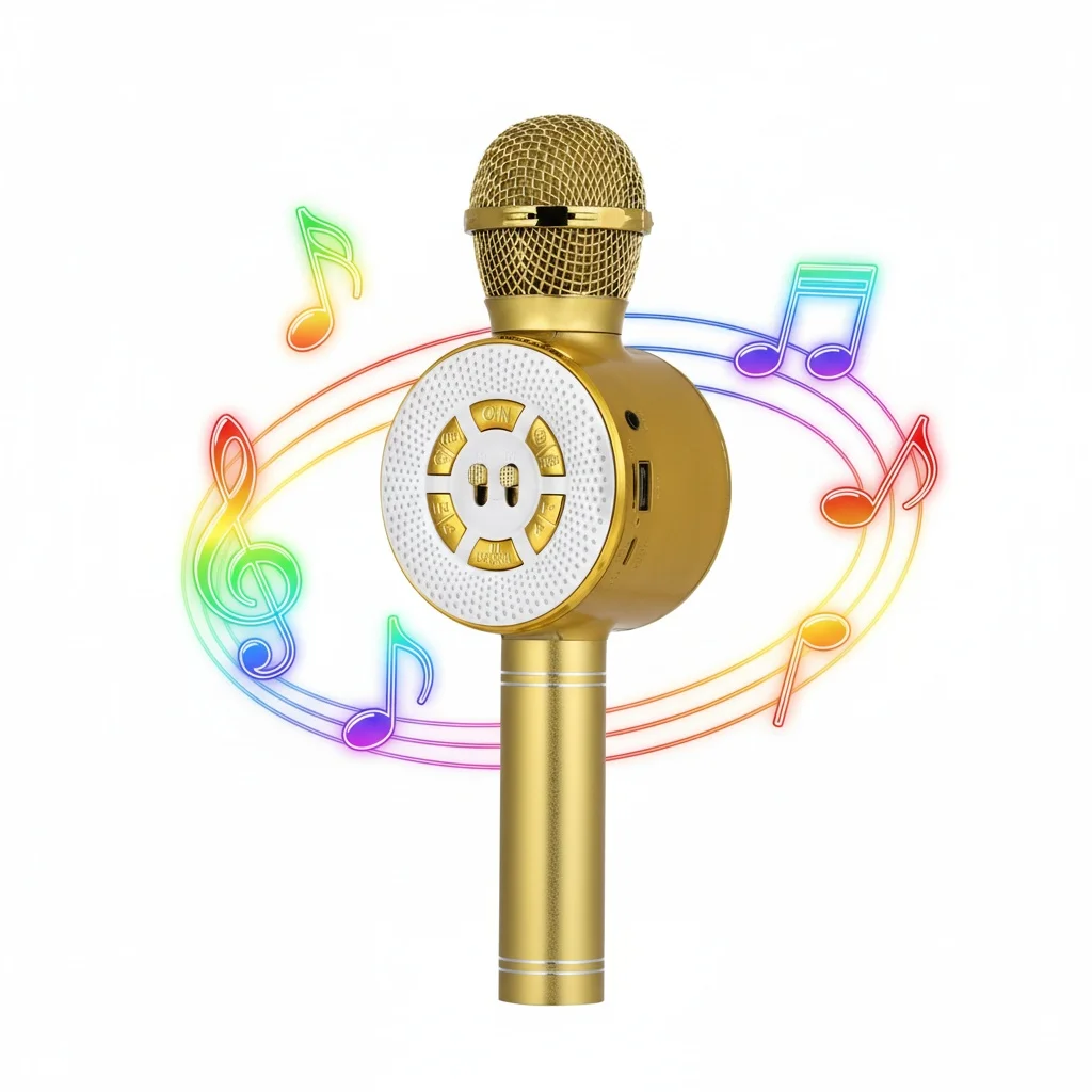 مكبر صوت كاريوكي لاسلكي يعمل بالبلوتوث، اتصال TWS، تشغيل USB/TF، راديو FM، وظيفة سيلفي للتجمع العائلي #1